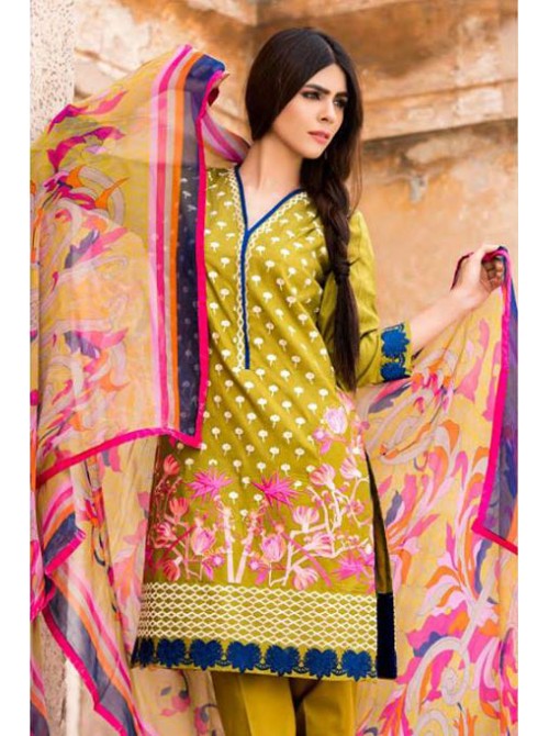 Unstitch,Branded, Women's/Girls Collections,Exquisite Embroidered SwissCotton Range Salwar Kameez(3pcs)