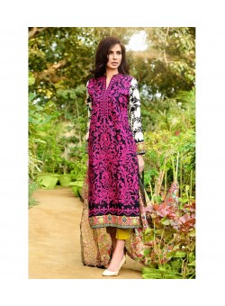 Unstitch,Branded, Women's/Girls Collections,Chiffon Embroidered Front,Printed Chiffon Dupatta and Dyed Salwer Kameez(3pcs)