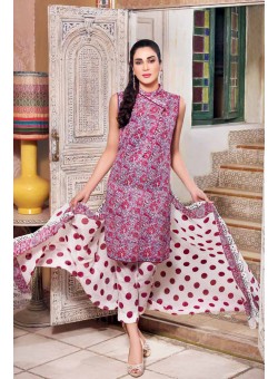 Unstitch, Women's/Girls Collections, Block Print Cotton Printed Shirt and Dupatta, Salwar kameez(3Pcs), Pink Color.