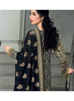 Unstitch,Branded, Women's/Girls Collections,Premium Embroidered Front & Lace,Printed Back,Chiffon Dupatta and Dyed Cotton Salwer Kameez(3pcs)