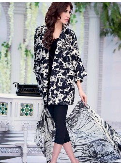 Unstitch,Branded, Women's/Girls Collections,Soya Silk Embroidered Printed Shirt ,Silk Dupatta and Dyed Salwer Kameez(3pcs)