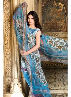 Unstitch,Branded, Women's/Girls Collections,Embroidered Printed Shirt,Chiffon Dupatta and Dyed Salwar Kameez(3pcs)