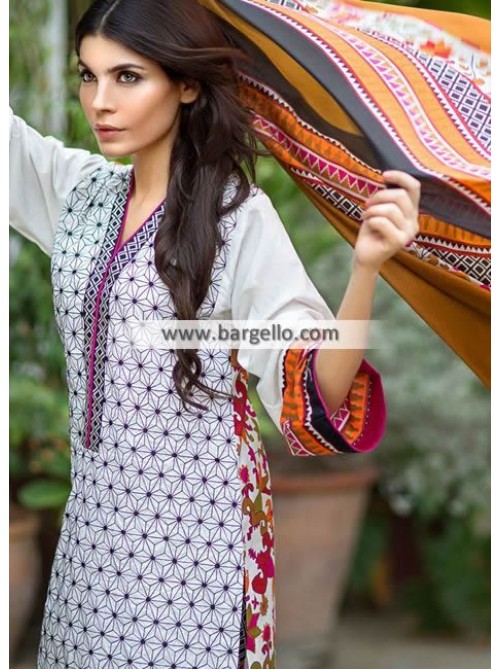 Unstitch,Branded, Women's/Girls Collections,EmbroideredCotton Front,Silk Dupatta and Printed Salwar Kameez(3pcs)