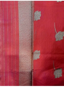 RED COTTON SILK BUTA SAREE NY-1