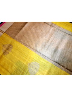 Yellow Kadwa Buta Tussar Saree NY-3